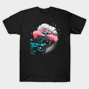 Colorful Sakura Tree #4 (Retro style) T-Shirt